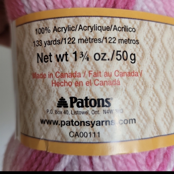 Patons Astra Pretty In Pink Ombre Acrylic Yarn New 3 Skeins - Picture 6 of 6